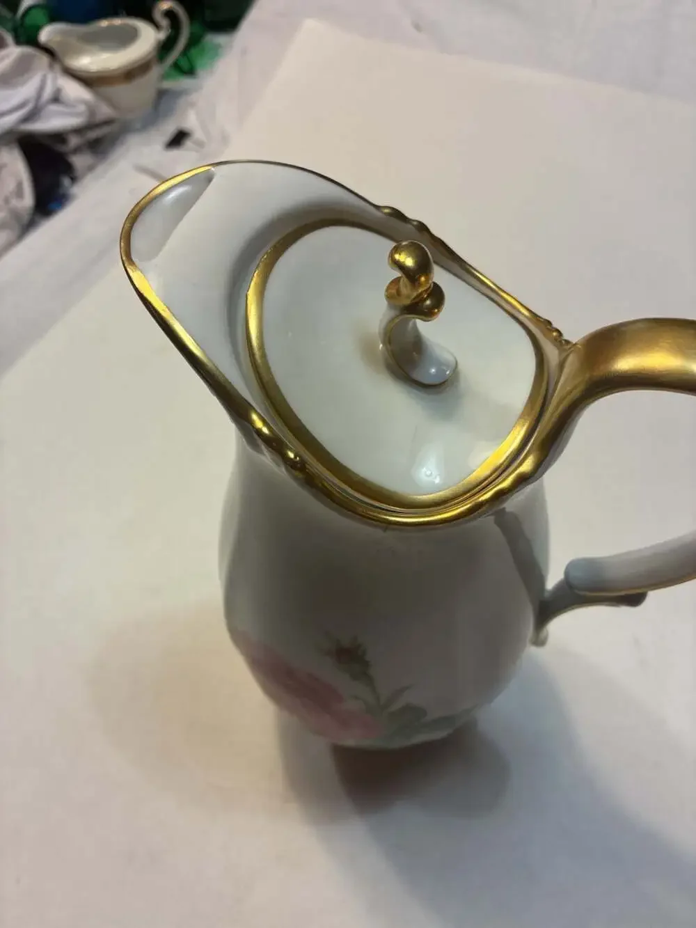 Tirschenreuth Bavaria Century Rose Porcelain Coffee Pot with Lid
